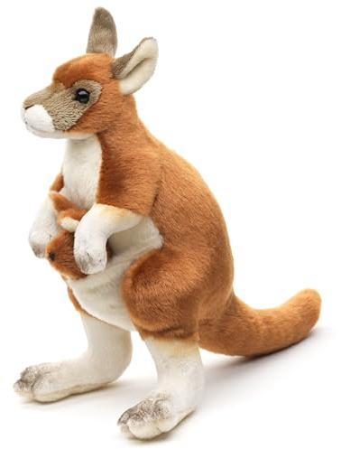 Uni-Toys - Känguru mit Baby (angenäht), stehend - 23 cm (Höhe) - Plüschtier, Kuscheltier