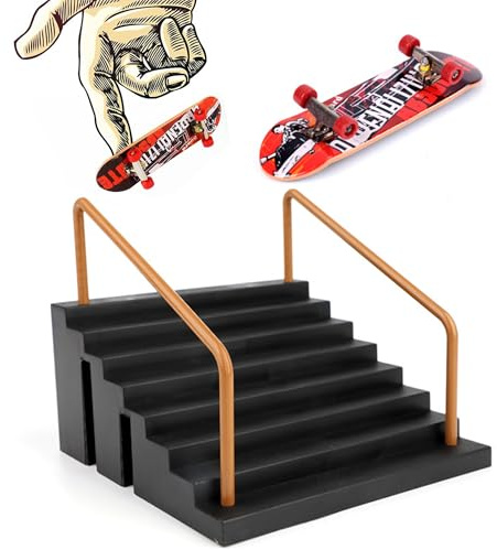 Gxdamxz Finger Skateboard Set, Fingerboard Tech Deck & Rampe, Mini Fingerskateboard Set Training Requisiten