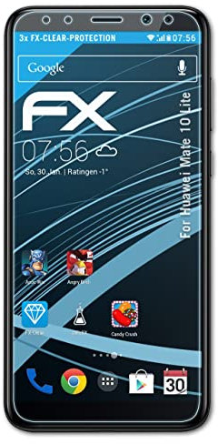 atFoliX Schutzfolie kompatibel mit Huawei Mate 10 Lite/Maimang 6 Folie, ultraklare FX Displayschutzfolie (3X)
