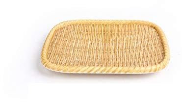 imitation Assiette en porcelaine Assiette carrée Disc simili Jaune En Bambou Tressé en rotin tressé disque plat carré Assiettes à fruits Western à pâtisserie Assiette en forme de cœur, 94030–11.5