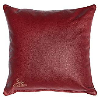 Centaur - Deko Lederkissen 40 x 40 cm für Sofa oder Schlafzimmer weinrot - Echt Leder Kissen Echtleder Sofakissen Lederoptik