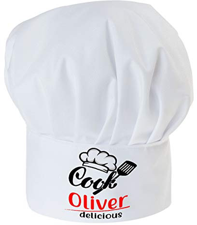 Gorro Cocinero para niños de niño Bebé de Cocina Ajustable con Velcro Gorro de Chef con Nombre/con Texto Chef con Nombre [099]