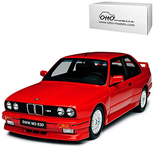 B-M-W 3er E30 M3 Coupe Rot 1982-1994 Nr 695 1/18 Otto Mobile Modell Auto mit individiuellem Wunschkennzeichen
