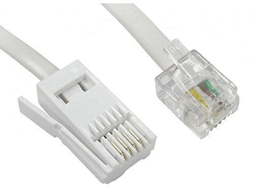 JAFSAL ONLINE Ultra High-Speed Broadband Modem Cable RJ11 to RJ11 Crossover Telephone Extension Internet Wire Network Ideal for modems, telephones, fax machines Sky boxes, to a BT socket-10 Meter