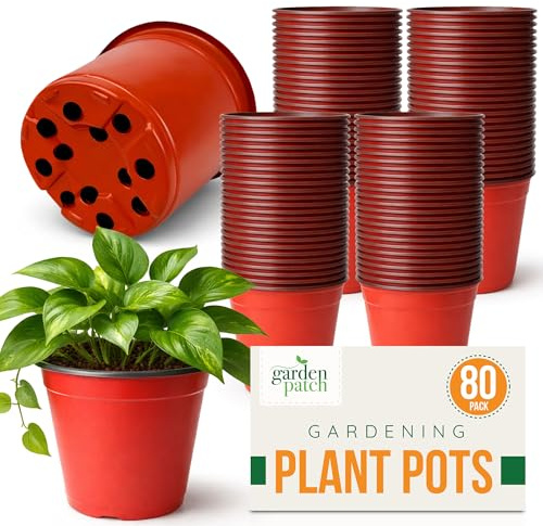SOL 80pk Small Plant Pots Plastic - 11.7 x 10cm Nursery Containers Seedling Planters Flower Herb Veg Indoor Outdoor Garden Patio Balcony Use