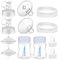 Maymom Pump Parts Work with Spectra S2 Spectra S1, 24mm Flange Valve Tube Bottle Backflow Protector, Not Original Spectra S2 Accessories Spectra Duckbill Valve Spectra Bottle Spectra Flange (21mm)
