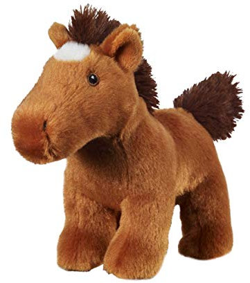 Bauer Spielwaren I Like My Planet - Pferd: Kuscheltier aus softem Plüsch, hergestellt aus recycelten PET-Flaschen, 100 % recycelt, stehend, 15 cm, braun (12918)