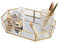 SLHEQING Spiegeltablett Gold Deko Tablett Vintage Make up Organizer, Verlobungstablett Metall Kosmetiktablett Schminktisch Organizer