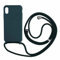 PuYu Zhe Compatible for iPhone Xs Max Case,Silicone Crossbody Cover TPU Shell Adjustable Cord Lanyard Slim Stylish Shockproof Case-Dark Green