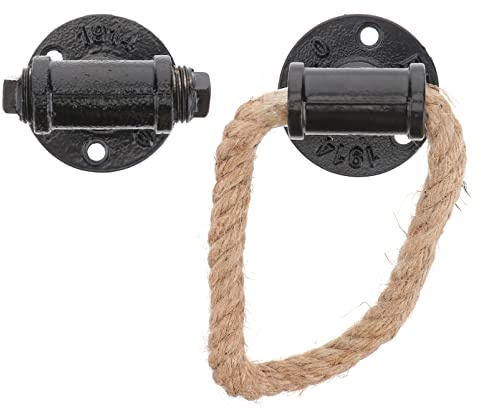 DOITOOL 2pcs Black Cabinet Door Handles Vintage Style Rope Pull Knobs Iron Material Easy to Use Decorative Hardware for Home Drawer