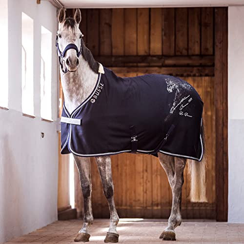 Busse Abschwitzdecke Jersey Fashion Navy mit Kreuzbegurtung 17_Groessen:125