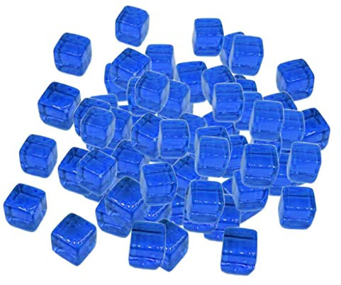 Milageto 10 Mm Blanko Mehrfarbige Acrylwürfel Mathe Lehrmittel D6 S Set für Brettspiele Heimwerken/Büro 100 Stück Packung, Blau