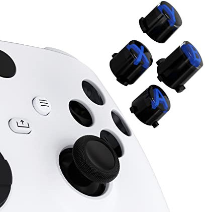 eXtremeRate Tasti ABXY Ricambio per Xbox Series X S Controller,Tricolore Pulsanti Frontali A B X Y per Xbox One S X/Elite V1/Elite Series 2 Controller-Blu&Nero