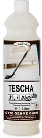 Lorito Tescha Teppichreiniger, 1 Liter Konzentrat, Teppichreinigungsmittel flüssig, Teppichshampoo zur Sprühextraktion, Teppichpflege und Reinigung von Teppich