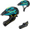 Kinder Fahrradhelm Leicht Integralhelm Kinder mit Abnehmbaren Kinnschutz Abnehmbarer Visier Kinder Downhill Helm für Balance Bike Scooter Roller Skates Blau-Gelb/S