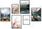 decomonkey | 6er Poster Set OHNE Bilderrahmen | Natur Landschaft | 2 x DIN A4 & 4 x DIN A3 | Wohnzimmer Schlafzimmer Wandposter Blider Collage Modern Wanddeko See Wald Sprüche Pflanzen Berge