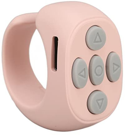 TIKTok Bluetooth Remote Control Page Turner a Scorrimento Wireless per IOSAPP per Telefoni Cellulari Android, Design Ad Anello Clicker a Scorrimento con Punta delle Dita, Pulsante (Rosa)