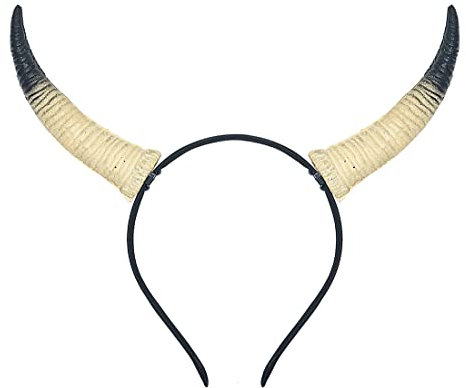 keland Halloween Cosplay Kostüm Gothic Teufel Dämon Hörner Stirnband Haarband Kopfschmuck (X-Weiß)