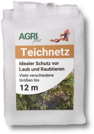 AGRI plus Teichnetz mit Ösen I 8 x 8 m I Verschiedene Maße I Engmaschiges Netz 0,8 x 0,8 mm I Teichschutz gegen Reiher I Schutznetz mit Randverstärkung I Abdecknetz UV-stabil & wasserdurchlässig