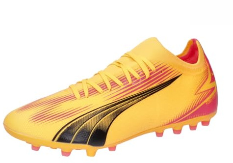 Puma Men Ultra Match Mg Soccer Shoes, Sun Stream-Puma Black-Sunset Glow, 12 UK