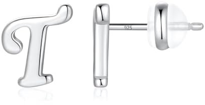 TINGN Ohrstecker Ohrringe Silber 925 Mädchen Damen, Initial T Kleine Ohrstecker Silber Ohrschmuck für Tochter Kind Geburtstagsgeschenk für Enkelin Nichte Kinder