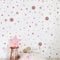 140 Stück Wandaufkleber für Kinderzimmer Babyzimmer, Dots zum Kleben Wandaufkleber Wanddeko, Rosa Pastell Wandaufkleber, Wandsticker für Kinder Wandaufkleber Mädchen Jungen (A)