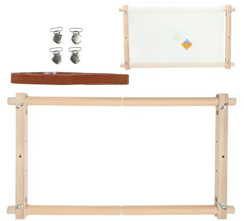 Quiltrahmen aus Holz, Gobelin-Stickrahmen,Multifunktionaler Gobelinrahmen zum Sticken - Einfach zu montierender Stickrahmen für Batikmalerei, Nähen, Quilten, Nadelspitzen Cenmoo