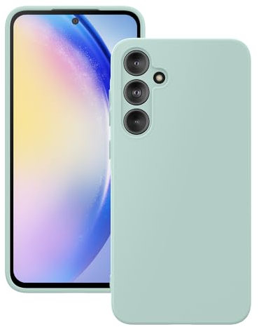 Foluu Designed for Samsung Galaxy A55 5G Case, Silicone Shockproof Phone Case with [Soft Anti-Scratch Microfiber Lining] for Samsung Galaxy A55 5G 2024 (Light Cyan)