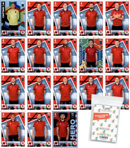 Bundle mit Match Attax UEFA Euro 2024 Germany - Mannschaftspaket - Albanien + Exklusive Collect-it Hüllen