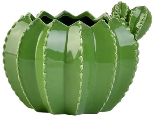 Maceta de cerámica con Forma de Cactus, Planta suculenta, Maceta de hormigón, Soporte para Plantas para el hogar, Maceta de Cactus, decoración del hogar (Verde)