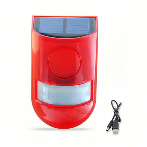 Lancoon Solar Sound-Licht Alarm Outdoor Motion Sensoren Wasserdichtes Gerät 110db Sirene Sound Alarm Flash Warnung Sicherheitsalarm System für Home Yard