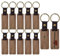DAWRIS 12 Stück Holz Schlüsselanhänger, Holz Schlüsselringe Rohlinge Personalisierter Schlüsselanhänger Wooden Schlüsselringe Blanko DIY HolzschlüSselanhänger Rechteck Schlüsselanhänger (Braun)