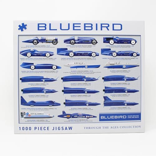 Coach House Bluebird Cars & Boats Puzzle “Through The Ages Collection” Retro 1000 Piece Classic Jigsaw Puzzle, Gifts For Men, Challenging Puzzles for Adults