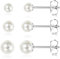 Titan Ohrringe Hypoallergen Perlenohrringe Damen Mädchen G23 Titan Ohrstecker 3Paar Perlen Ohrstecker 4/5/6mm
