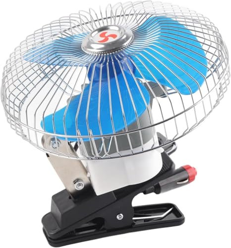 25W Ventola per Camper Ventilatore con Pinza per Auto Ventola di Raffreddamento per Auto Ventola Oscillante di Raffreddamento per Camion Auto,Ventilatore 12V