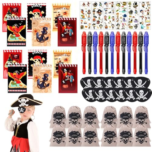 HuaMuDM 60 Stück Piraten Kindergeburtstag,Piraten Spielzeug Geschenke,Piraten Party Mitgebsel,Kindergeburtstag Piraten,Piratenparty Geburtstag Mitgebsel,Pirate Give Aways Gastgeschenk Kindergeburtstag