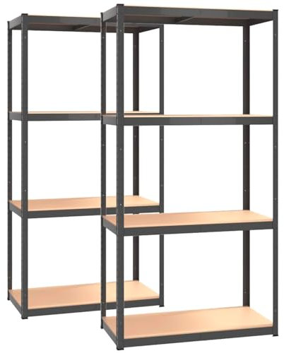 Smart Regaly - Lastenregal 75 Breit 30 Tief 150 Hohe cm - 2er Set - Regale für kellerraum kolor - Kellerregal Metall - Schwerlastregal 700 kg - Steckregal 4 regale - Keller Regal Abstellraum Edelstahl