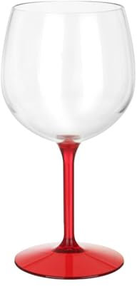 Generico Bicchiere CALICE vino ballon tonic in TRITAN 582 cc | VARI COLORI | gambo colorato bicchiere vino resistente, infrangibile, colorato e riutilizzabile (Rosso)