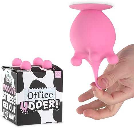Bubblegum Stuff Office Udder Squishy Silikon Kuh Euter Stressabbau Schreibtisch Spielzeug Saugnapf Stressabbau Lustiges Diskretes Stress-Busting Geschenk für Kollegen, Chefs oder jeden, der ein