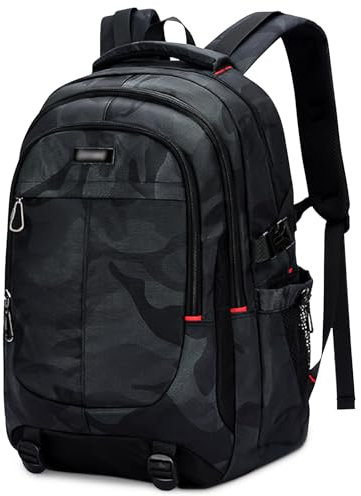 Zaino Scuola Media Superiore Ragazzo, Zaino Uomo Grande 17 Pollici Laptop, Zaini per PC portatili Impermeabile, Zainetti per Bambini Casual Borsa per Scuola Università Viaggio, 10-22 Anni, 50cm