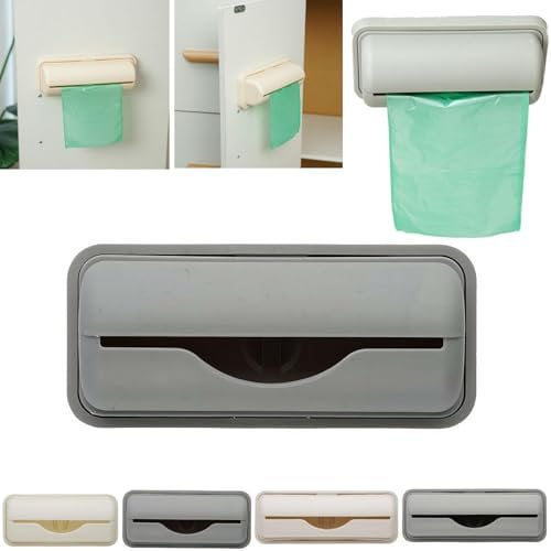 Garbage Bag Storage Box,Wall Mount Garbage Bag Dispenser for Bottom of Can,Trash can Liner Dispenser,Bin Liner Dispenser Trash Bag Holder,No Punching Garbage Bag Dispenser for Kitchen Bathroom Toilet