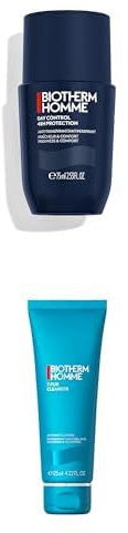 Biotherm Homme Männerpflege Set, Deo Men Day Control 48H Deo-Roll-On 75 ml + Biotherm T-Pur Cleanser Reinigungsschaum 125 ml