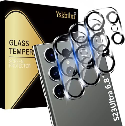 3 Stück für Samsung Galaxy S23 Ultra Kameraschutz,9H gehärtetes Glas-Objektiv-Abdeckung,Nicht beeinträchtigen Blitz & Nachtaufnahme,Kratzfest Blasenfrei für Samsung S23 Ultra Kamera Schutz