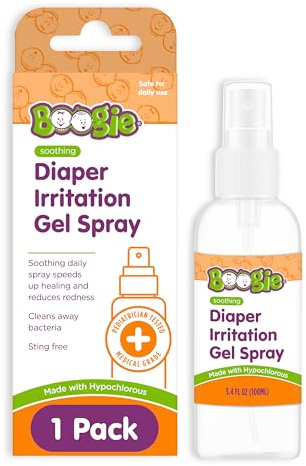 Boogie Hypochlorous Acid Diaper Irritation Gel Spray - 3.4 oz - Baby Essentials for Diaper Rash, Soothing Cleansing Spray