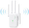Repeteur WiFi Puissant, 300 Mbps - Amplificateur de Signal WiFi 2.4 GHz avec 4 Antennes, WiFi Extender Compatible avec Tous Routeurs (Mode Répéteur/Routeur/Point d'Accès)