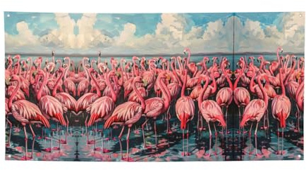 Vielseitiges Party-Banner mit Flamingo-Druck, Dekorationen für Veranstaltungen, Thanksgiving, Geburtstagsfeiern und mehr