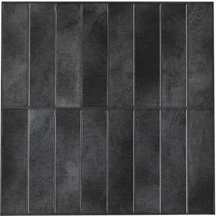 3D Fliesenaufkleber Klebefliesen Schwarz Wandfliesen, 10-Stück Selbstklebende Fliesen für Küche Bad Fliesendekor (30,5 x 30,5 cm)