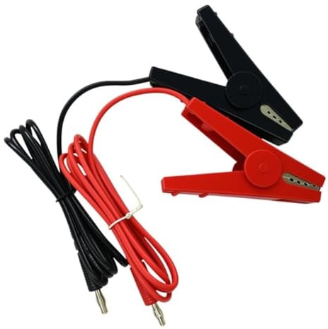 SPORTARC Lot de 2 câbles de clôture électrique, câble de chargeur de bétail, câble à clip de batterie, connecteurs crocodiles robustes de 1 m pour pulseurs solaires, sécurité de jardin de ferme