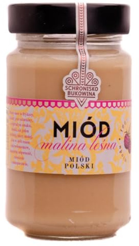 SCHRONISKO BUKOWINA Waldhimbeerhonig 315 g / 240 ml | Mild-aromatisch und fein süß – ideal für Brot, Tee, Joghurt, Müsli, Desserts und Backwaren