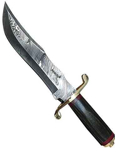 Perkin Knives Handgemachtes Damast Jagdmesser - Bowie Messer
